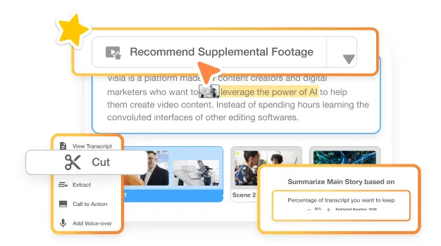 Visla credit video maker simplifies editing with AI-powered tools for text, cuts, and layout.